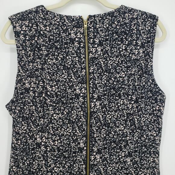 Calvin Klein Sheath Dress 14 Abstract Textured Knit Fitted Work Career Black Tan - Picture 7 of 10